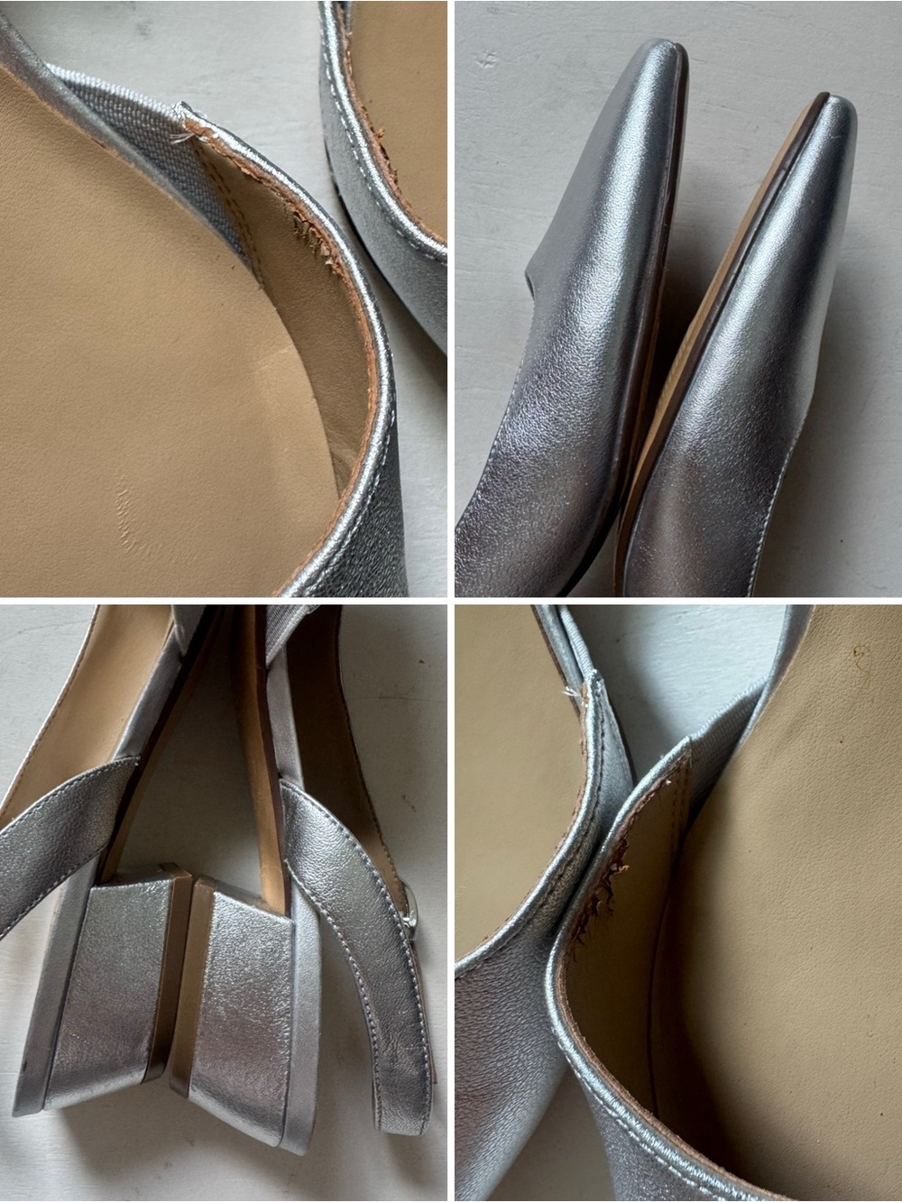 Nauralizer Banks Silver Leather Slingbacks - Picture 16 of 16